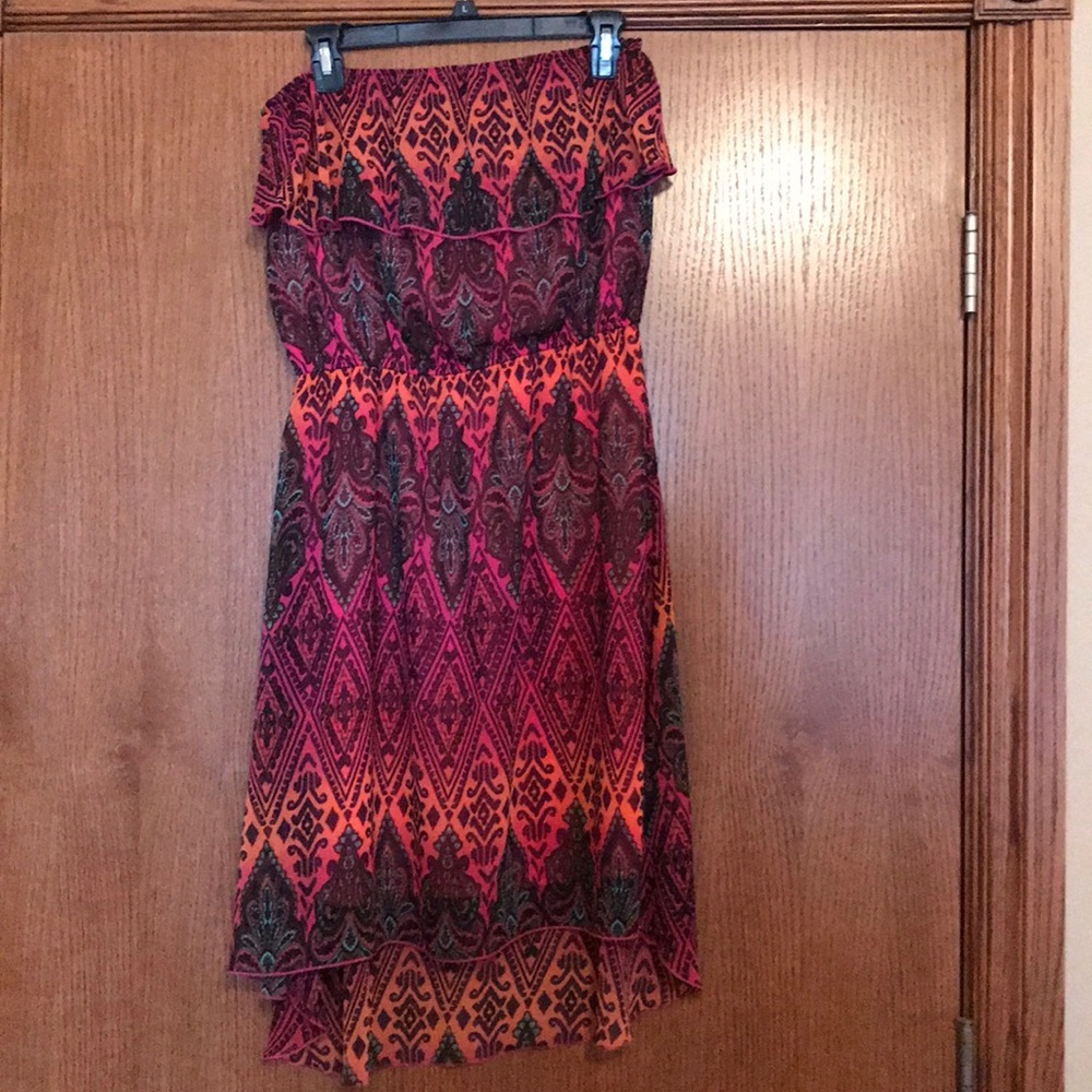 Strapless Maurice's high low dress